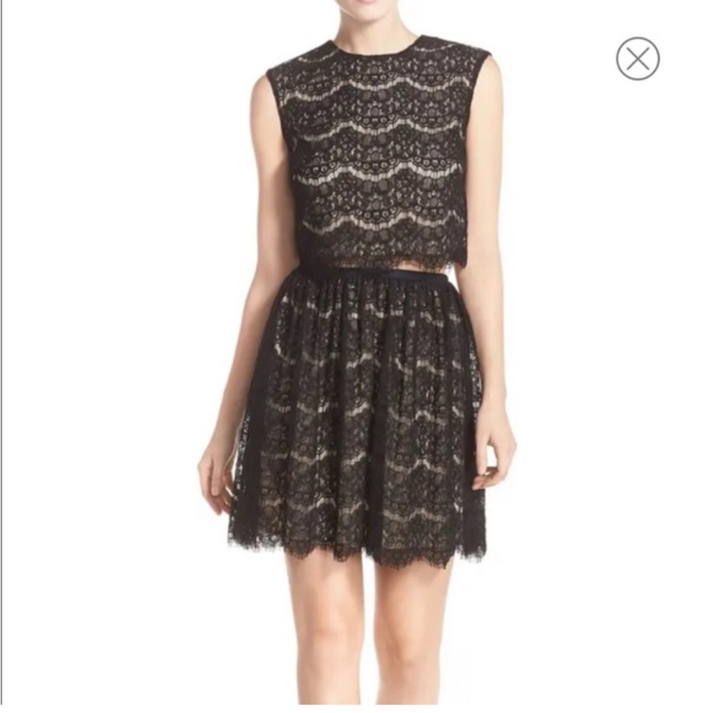 Marc New York 2 piece Black Lace Dress